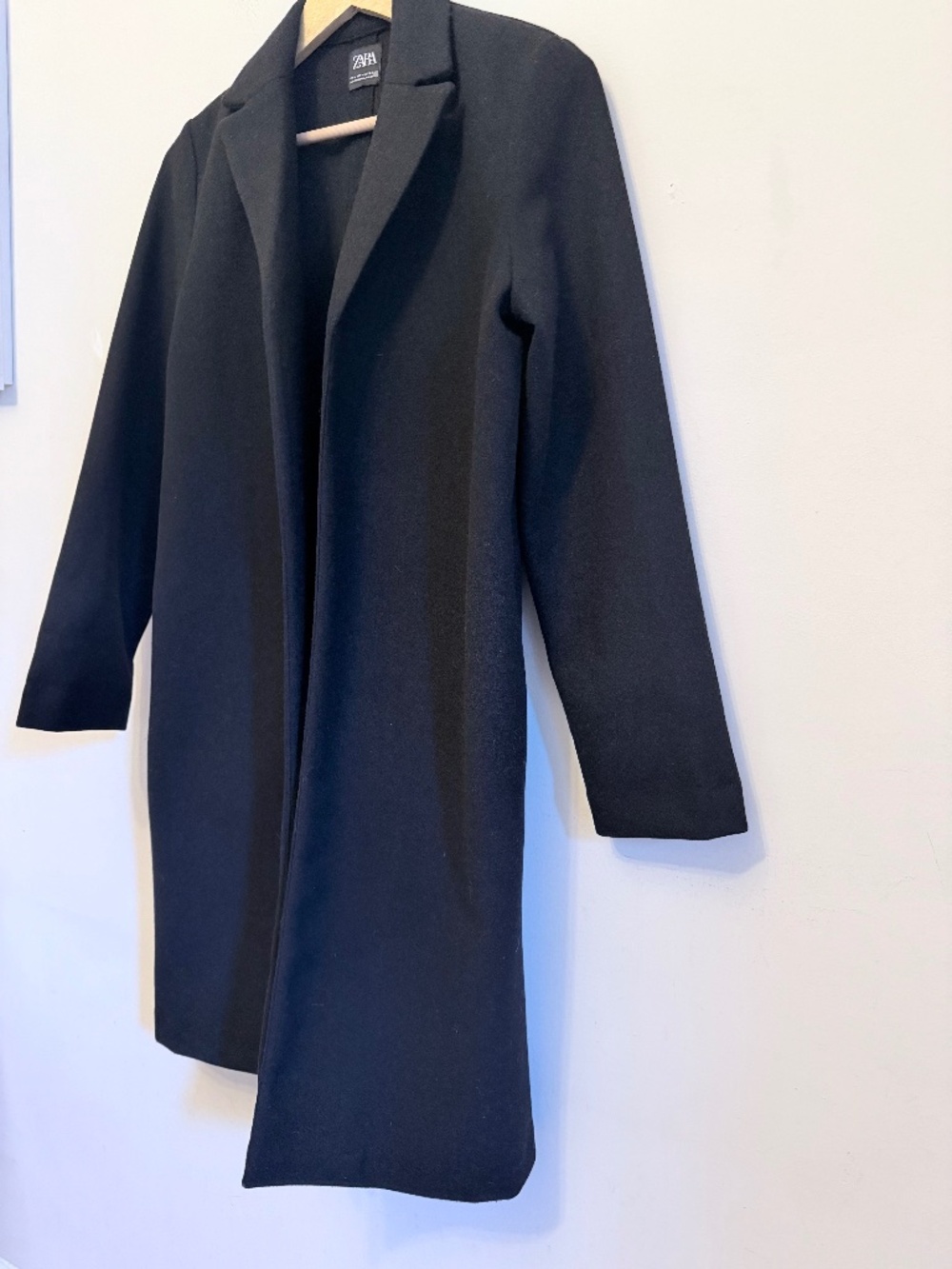 Zara Felt Texture Coat in Black Size Medium - Picture 6 of 14